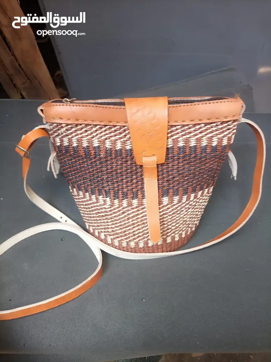 African sisal New leather handbag Woven bag