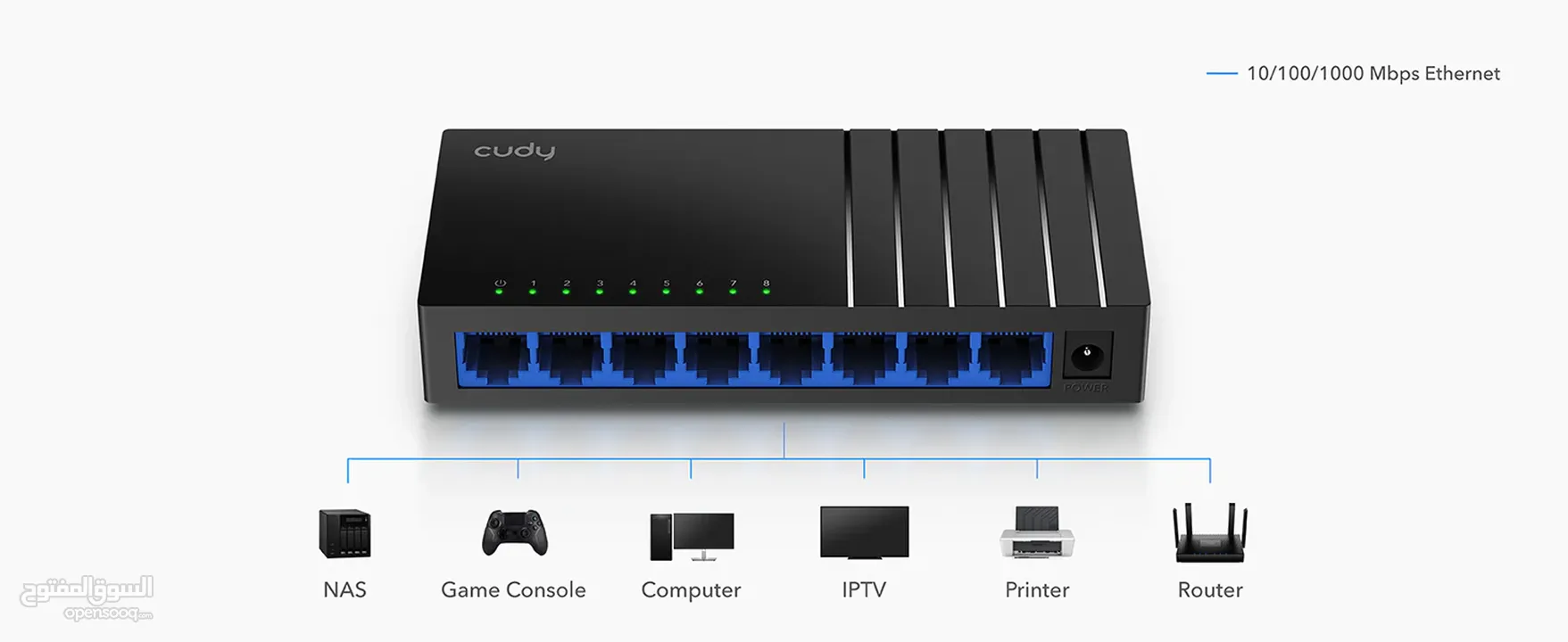 8-Port Gigabit Unmanaged Switch GS108D 4.0 موزع ايثرنت 8 مداخل