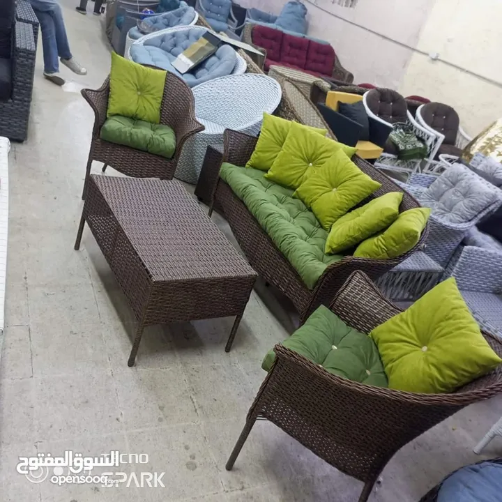 أحدث وأجمل اطقم رتان وخيزران واثاث المعدنيه والمرجيح ودكورات