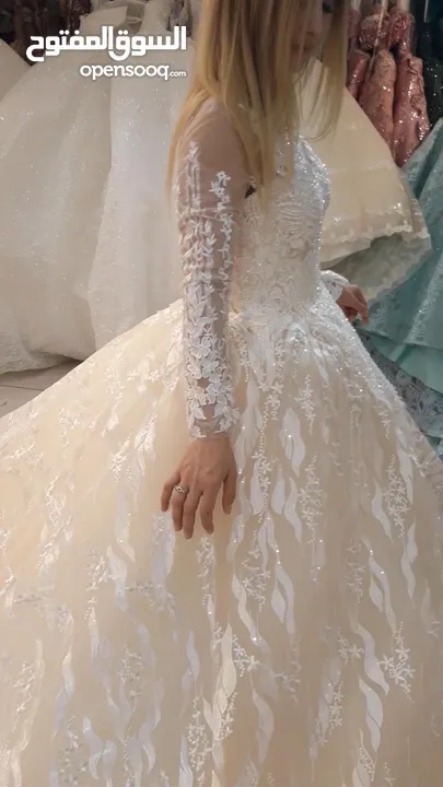 فستان  زفاف ايفوري تركي