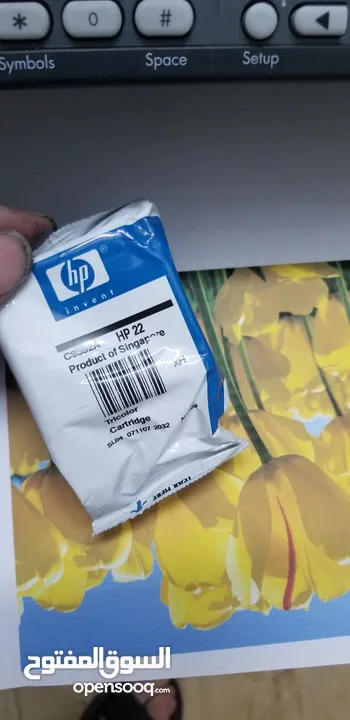 طابعة hp ملونة مع سكانر وفاكس حبر جديد اصلي