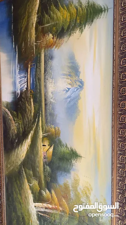 برواز عدد 2 بإطار ذهبي رسم يدوي بصورة طبيعية جميلة      00000000000000000000000000000000000000000000