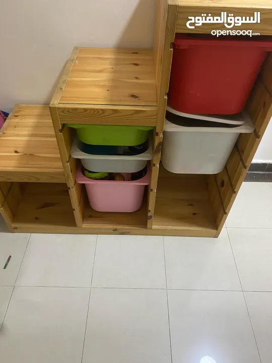 kids study table and toy storage at good price