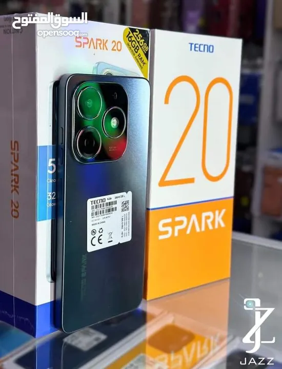 جهاز جديد بالكرتونة Spark 20 رام 16 جيجا 256 مكفول سنة متوفر توصيل
