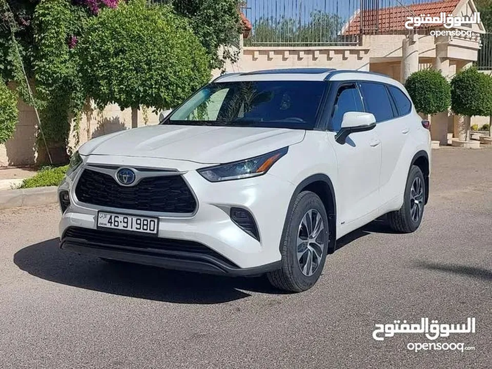 تويوتا هايلاندر 2021 فحص 2 جيد فل الفل بفتحه لون ابيض لؤلؤي بسعر مغري قابل للبدل