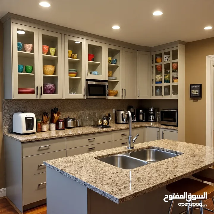 مطابخ المنيوم كامله واكسسواراتها  احدث التصاميم واعلي جوده وسرعه في التنفيذ