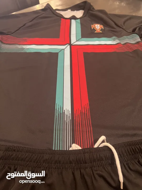 Ronaldo 7 Portugal Black Football Team Jersey men