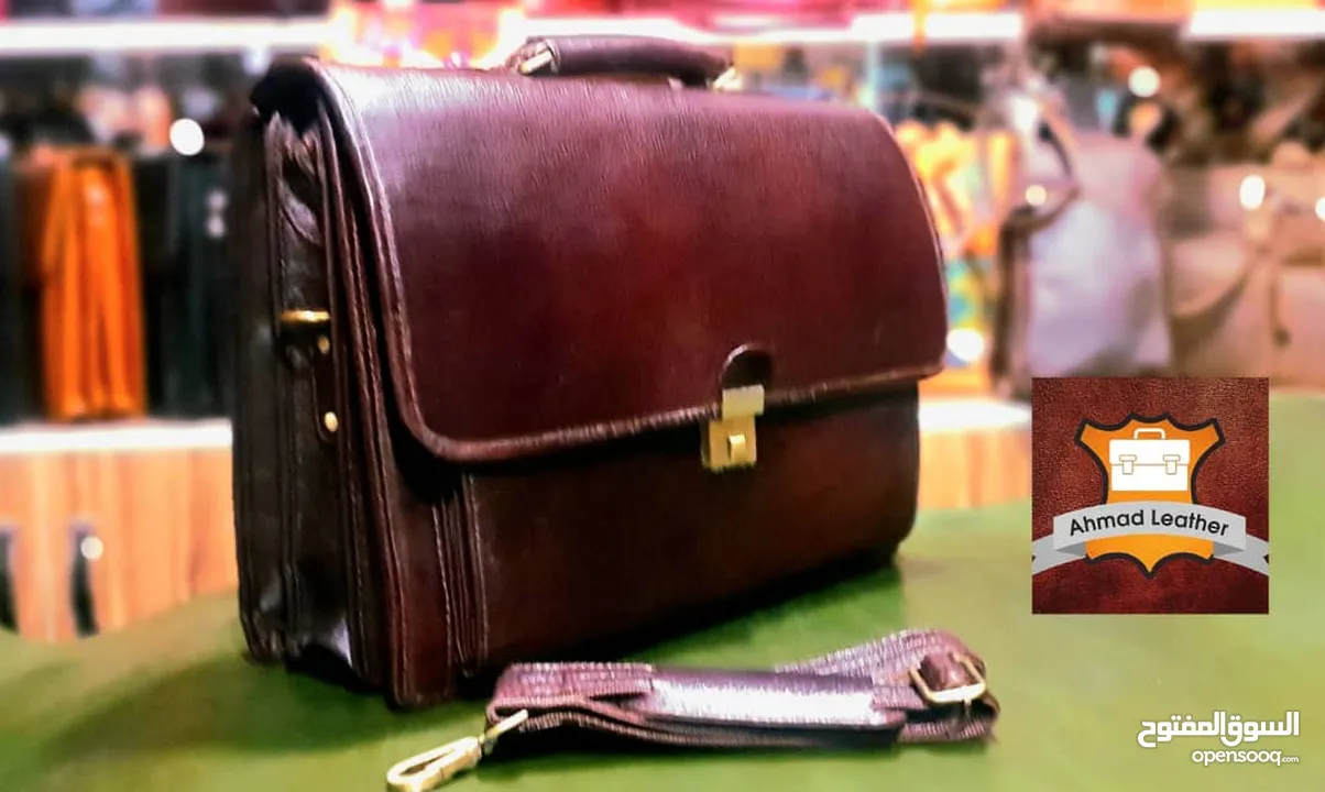 Leather laptop and office bags حقائب جلدية للكمبيوتر المحمول والمكتب