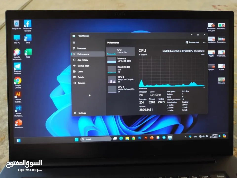 model  Lenovo thinkpad x1 core 7  gen8 ram 16  512ssd gtx  4giga 1050ti screen 15.6 and tuch origina