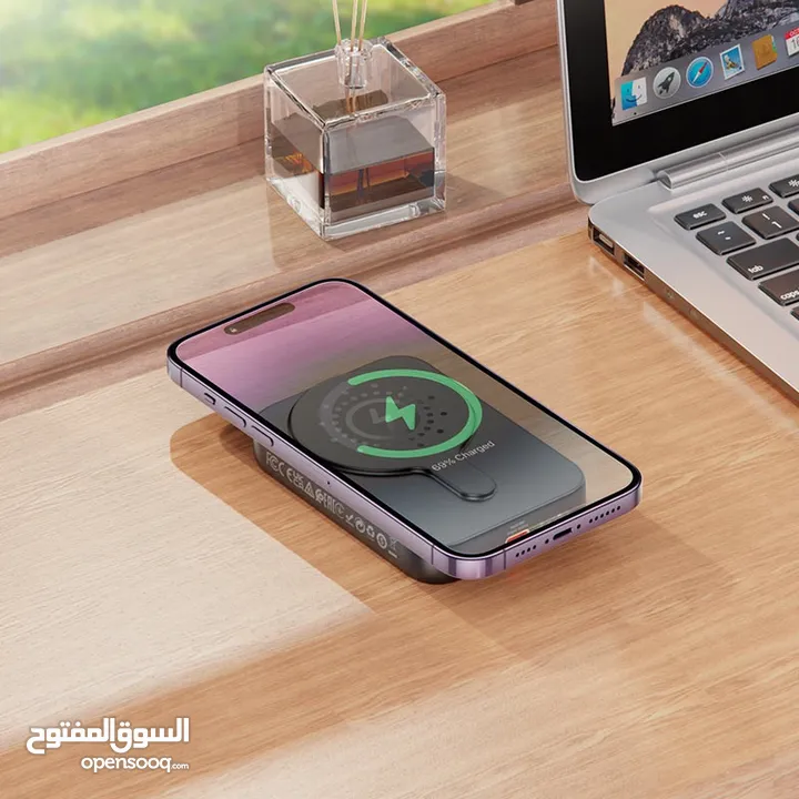 Hoco PowerBank MagSafe 10000 mAh  باوربانك وايرلس ماج سيف يدعم الشحن السريع  من شركة هوكو فقط