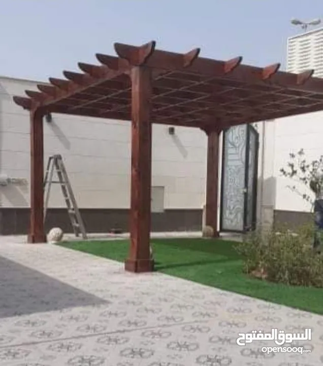 برجولا  خصم 15% مظلات خشبيه   و أسوار خشبيه