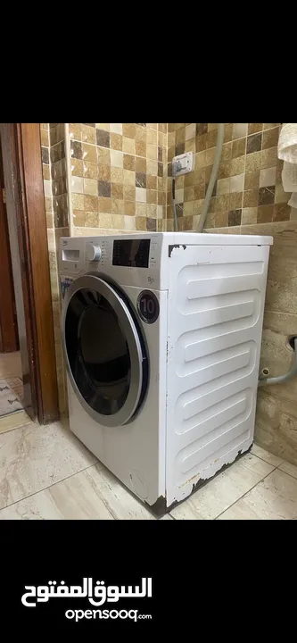 غسالة ونشافة بيكو اتوماتيكيه سعه 8 كغم Beko للبيع غسالة بحالة جيدة تعمل بكفاءة عالية مع تنشيف