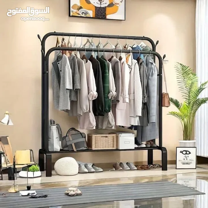 فقط 10 دنانير اقوى ستاند معدني لتعليق الملابس متحرك يتحمل وزن بأحدث شكل مميز بالجودة و الشكل