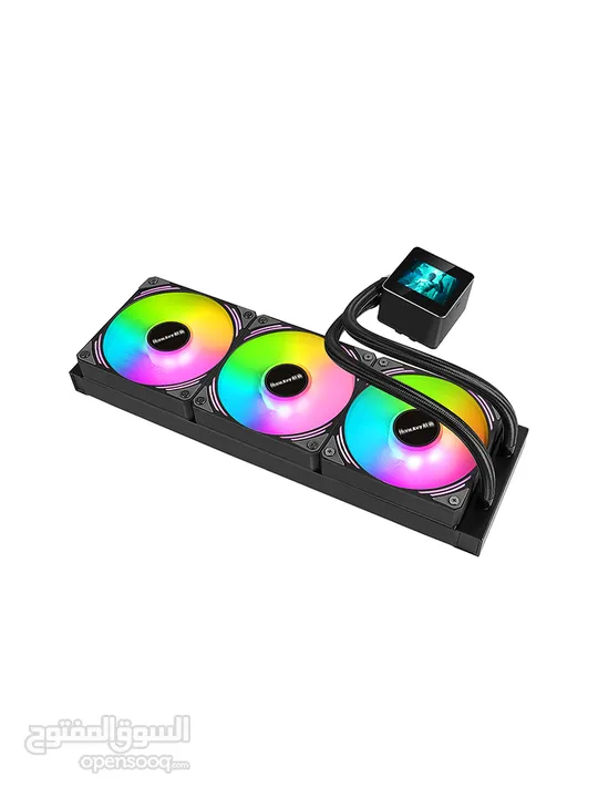 Huntkey MVP V360 3 Fans CPU Cooler مراوح تبريد للكيس 3 متوفرين باللونين الابيض و الاسود