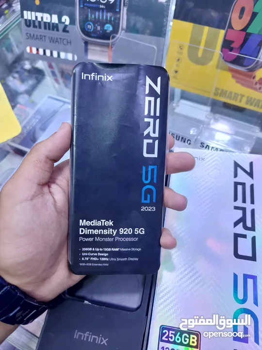 جهاز فل نظافه  256g 13ram Infinix Zero 5G 2023 كامل اغراضة الاصلية