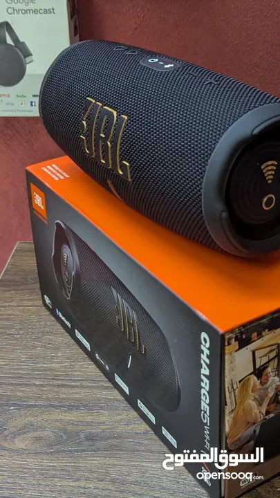 JBL Charge 5 Wi-Fi جديدا استعمل تجربه فقط النسخة الجديدا صوت JBL الأصلي الجريء مع صوت جهير عميق