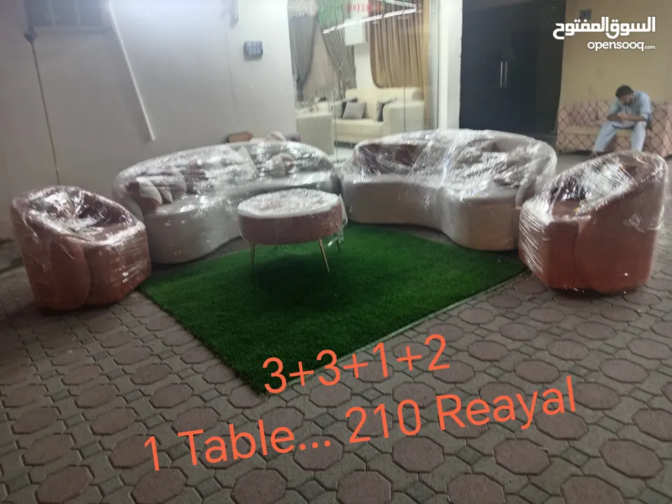 New model sofa 8 seater + table + cushion + bed + wood sofa + wardrobe