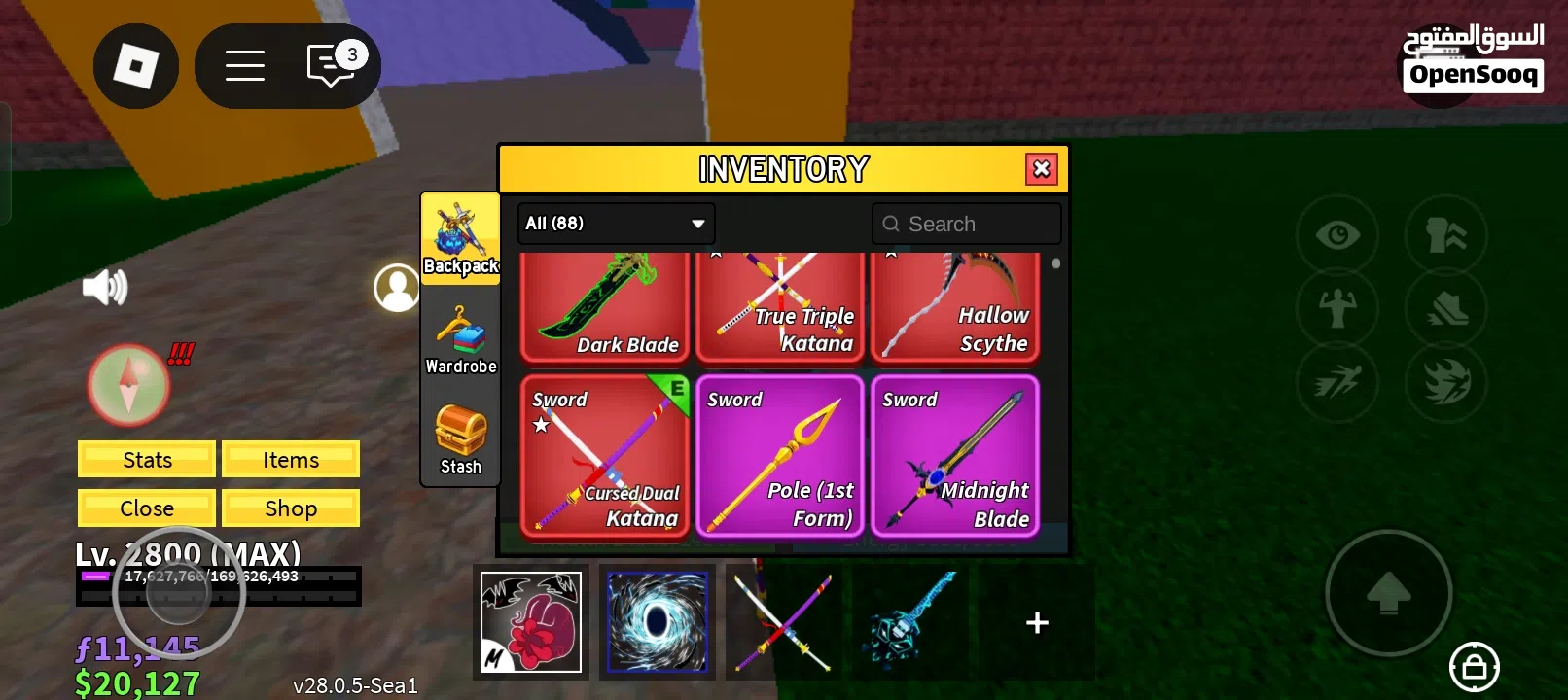 للبيع حساب بلوكس فروت قوي تقريبا كل شي في اللعبه blox fruit account strong for sell