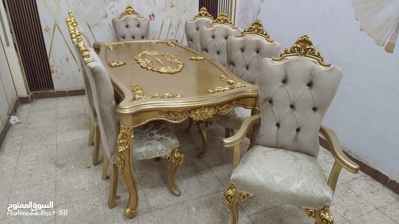 سفره تحفه منك يا ( مفروشات بشار انتيك الرسمية) سفره مصرري خشب زااان كاااامل ح