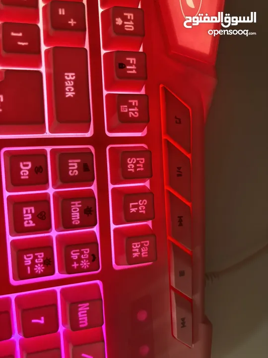 Pink keyboard with rgb lights