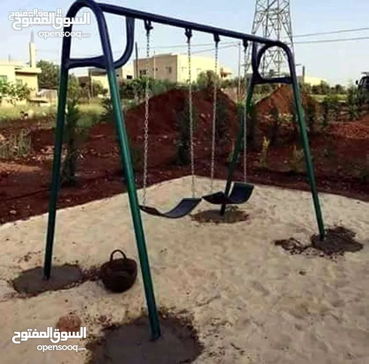 جميع العاب الحدائق والمتنزهات والحضانات من مراجيح وسحاسيل وكراسي بحر واطقم تارتان