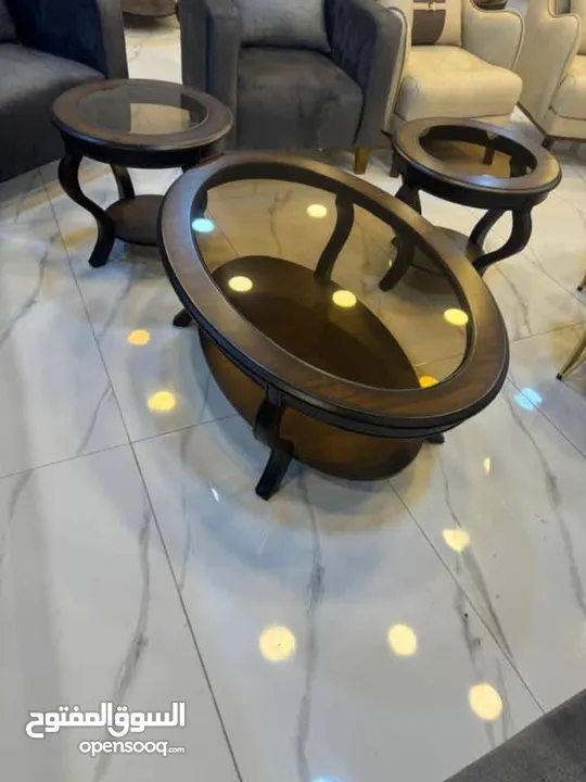طاولات لغرف الضيوف خشب زان