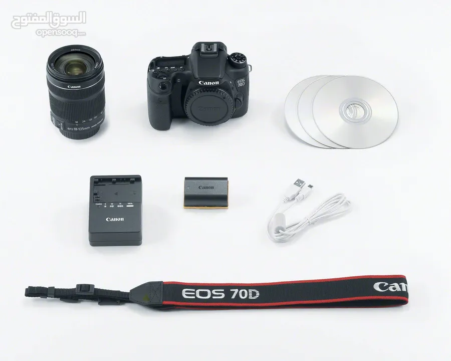 كاميرا Canon EOS 70D مع ملحقات اضافيه