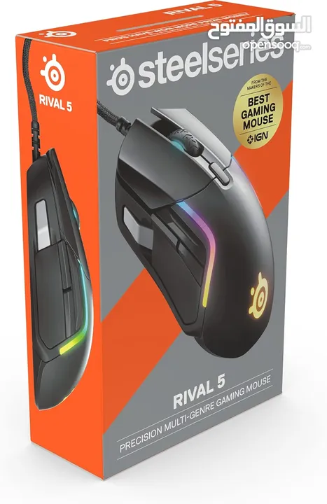 SteelSeries Rival 5 Gaming Mouse with PrismSync RGB الافضل في العالم ستيل سيريس RIVAL 5 جديد مكفول