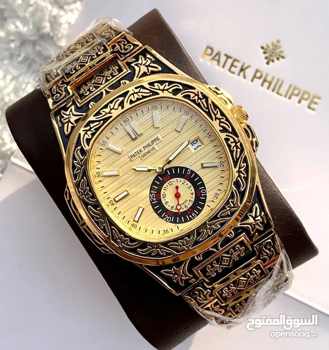 PATEK PHILIPPE ساعات باتيك فيليب  هاى كوبى  بأستيك صلب مقاوم للصدأ و ماكينة درجة اولى .. عداد ث