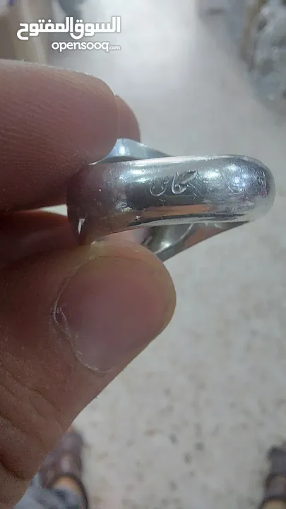 خاتم فضه زند عريض حجر جيميشت بلونين نهدي وأسود ختم 925 وختم الصايغ                           ..