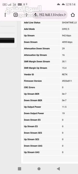 خط ADSL مع نقطة