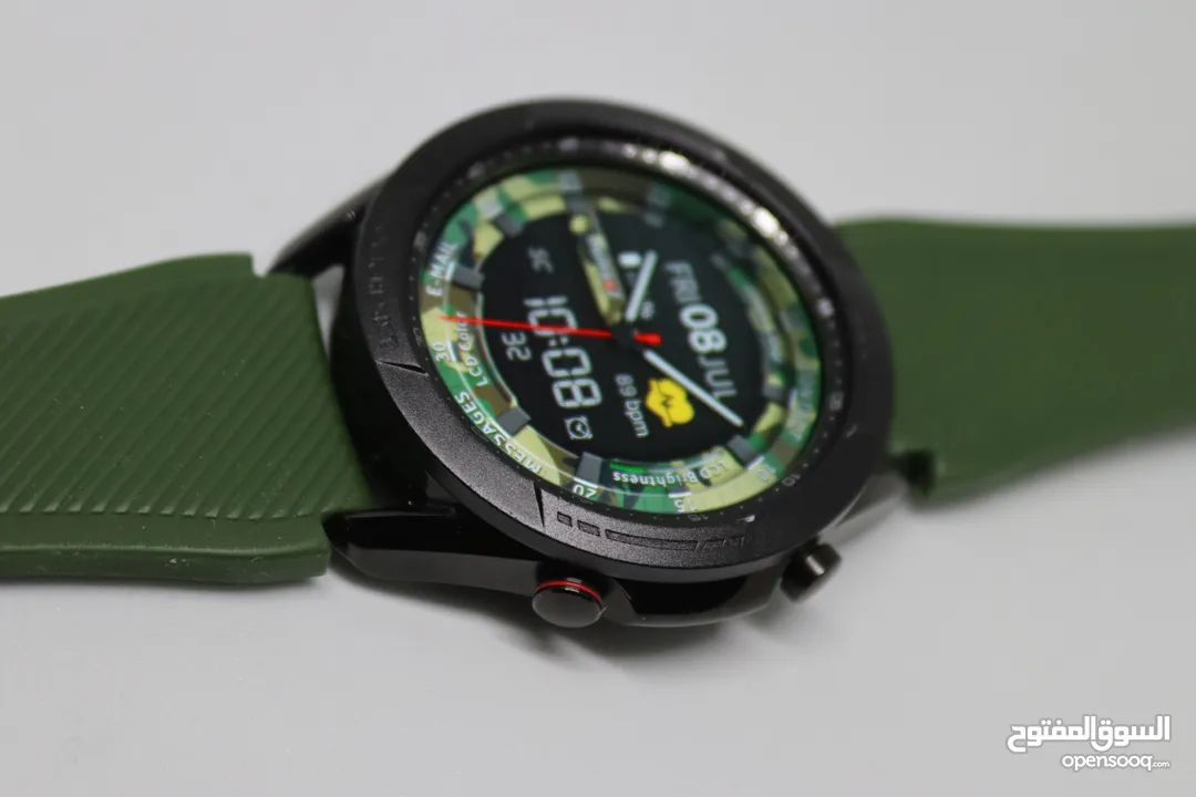 SAMSUNG GALAXY WATCH 3 SIZE 45MM WITH ARMY GREEN RUBBER BAND