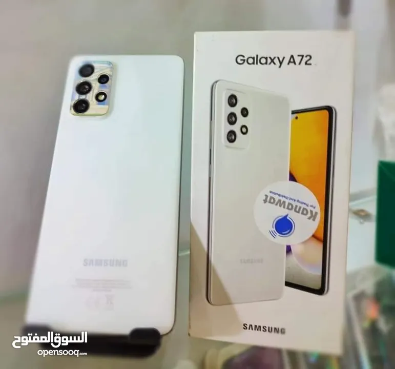 مستعمل Samsung A72 رام 16 جيجا 256 أغراضة والكرتونه الأصلية متوفر توصيل