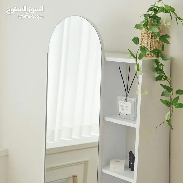 خزانة 4 رفوف مع دفة مرايا