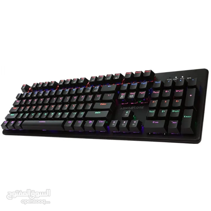 كيبورد سلكي ميكانيكي اصلي ABKONCORE K595 USB WIRED KEYBOARD BLUE SWITCH