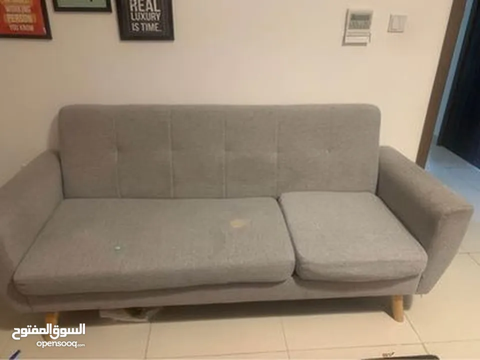 3 seater sofa set from pan Emirates in good condition.Can be converted as L shape and straight