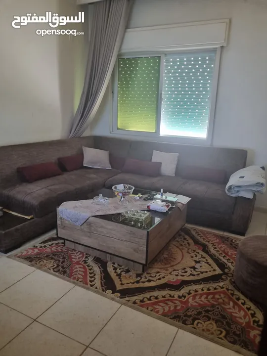 طقم كورنر خشب سويد مع بفات عدد2 وبفة مستطيل