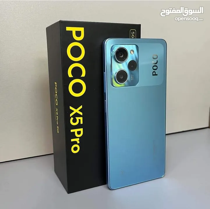 اخو الجديد poco X5pro 5G رام 12 جيجا 256 أغراضة والكرتونه الأصلية متوفر توصيل