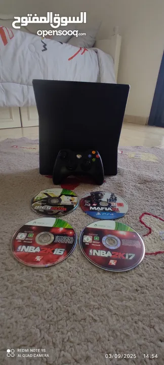 اكس بوكس 360 سليم مع يد و اربع العاب (مش معدلة) بدون محول للبيع