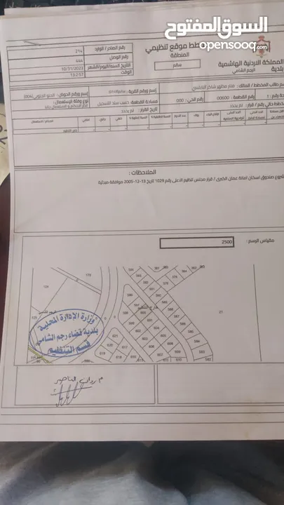 ارض سكنيه مساحه 537.960 متر بسعر لقطه اراضي محافظة العاصمه جنوب عمان سالم