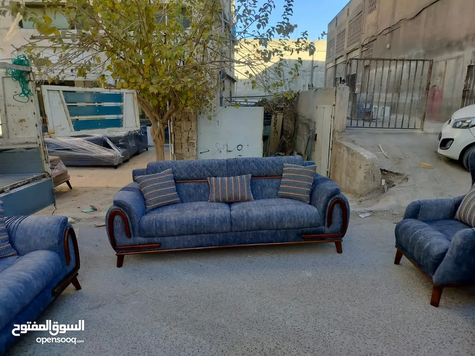 طقم كنب محلي أمريكي كلاسيكي صالون قعدة مميز، كشاط أسود وقماش وتر بروف ضد الماء وبأقل سعر بالسوق