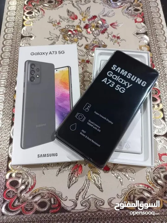 سامسونج A73 مستعمل نضيف رام 8+8 وجيجات 256 أغراضة والكرتونه الأصلية متوفر توصيل