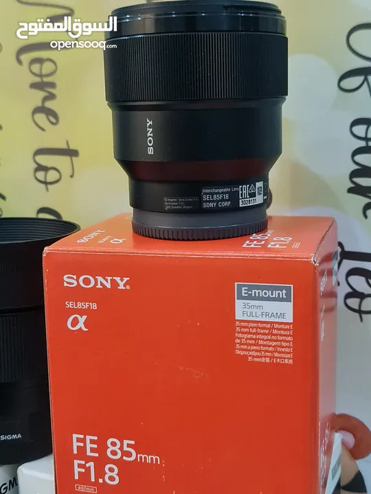 عدسات سوني و سيجما Sony Lens 85mm F1.8, Sigma 16mm & 30mm F1.4