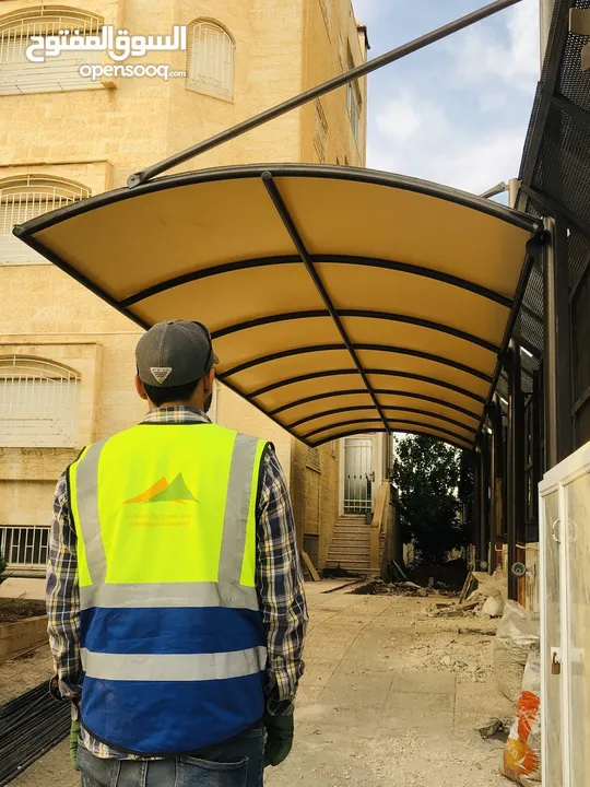 شوادر _ اشرعة _ مظلات _ مظلات قوسية _ سواتر جانبية _ شادر _ حدادة عامة _ حداد _ المنيوم _شماسي