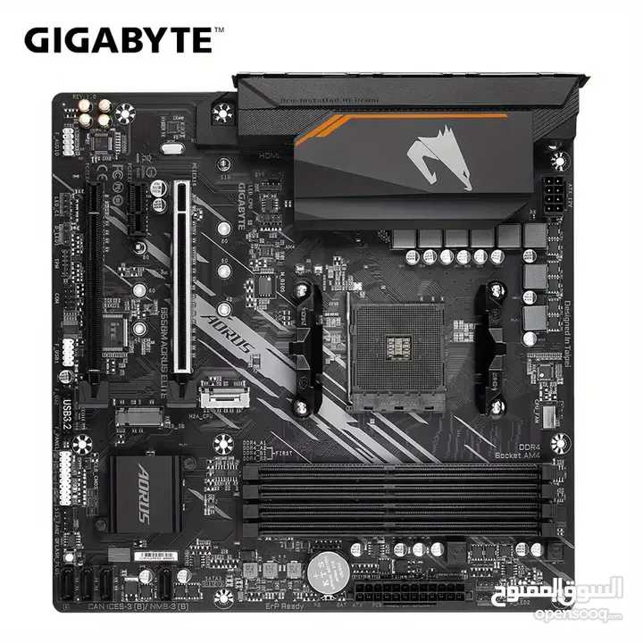 مذربورد اوروس لمعالجات اي ام دي رايزن جيل 3000 - 5000 GIGABYTE B550M AORUS ELITE DDR4/AMD RYZEN CPU