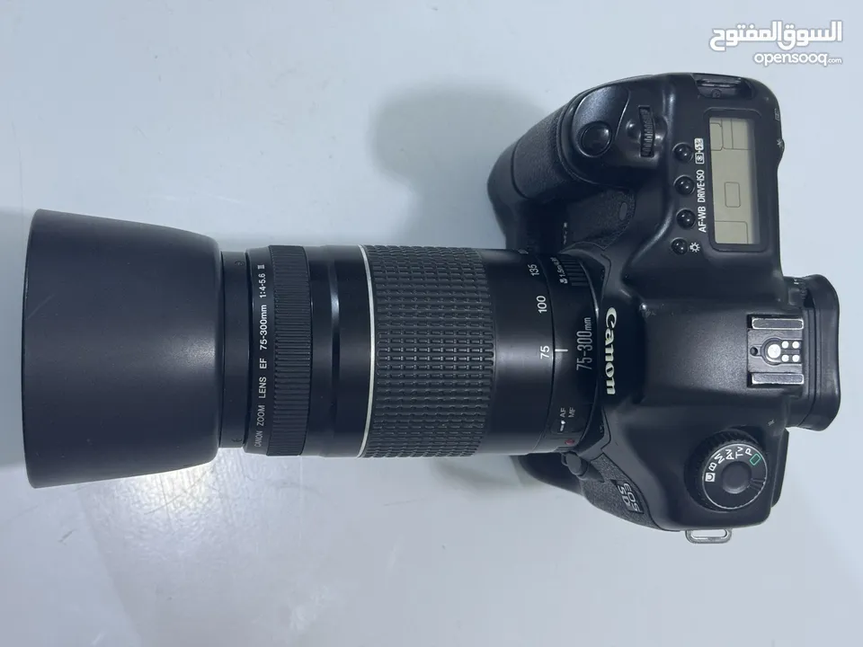 كاميرا Canon 5D classic + باتري گريب + عدسة 75-300