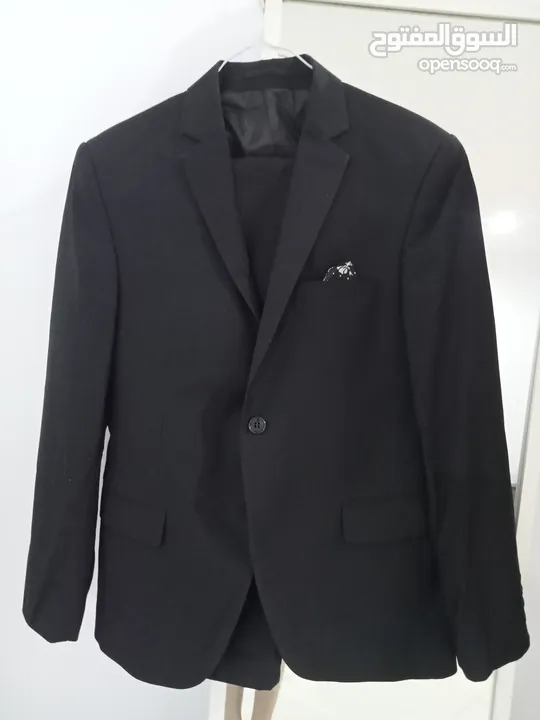 بدلة رجالية كلاسيكية سوداء للزفاف و المناسبات مقاس 48 Men's 2 piece suit slim made in turkey L