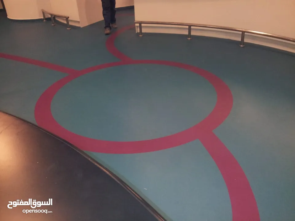 ارضيات . PVC . رولات وشرحات . فينيل للمستشفيات والحضانات والنوادي الرياضية  وروضات مصانع مراكز إعاقة