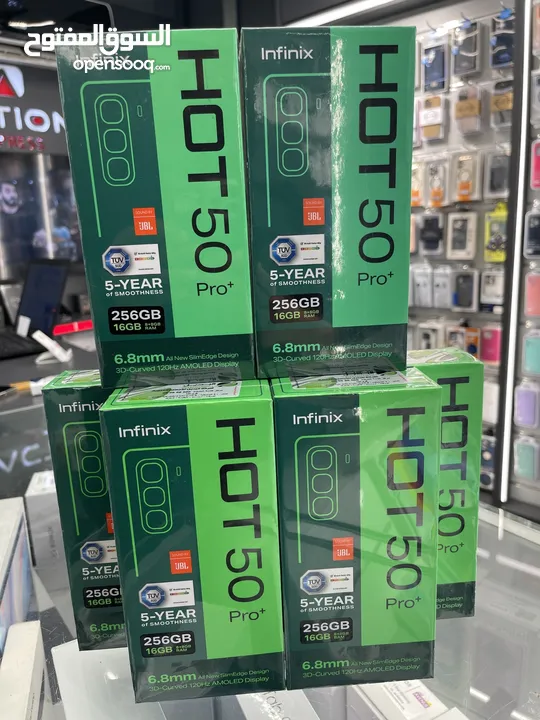 Infinix hot 50 pro + 16/256gb جديد كسكر كفالة الوكيل الرسمي بالأردن