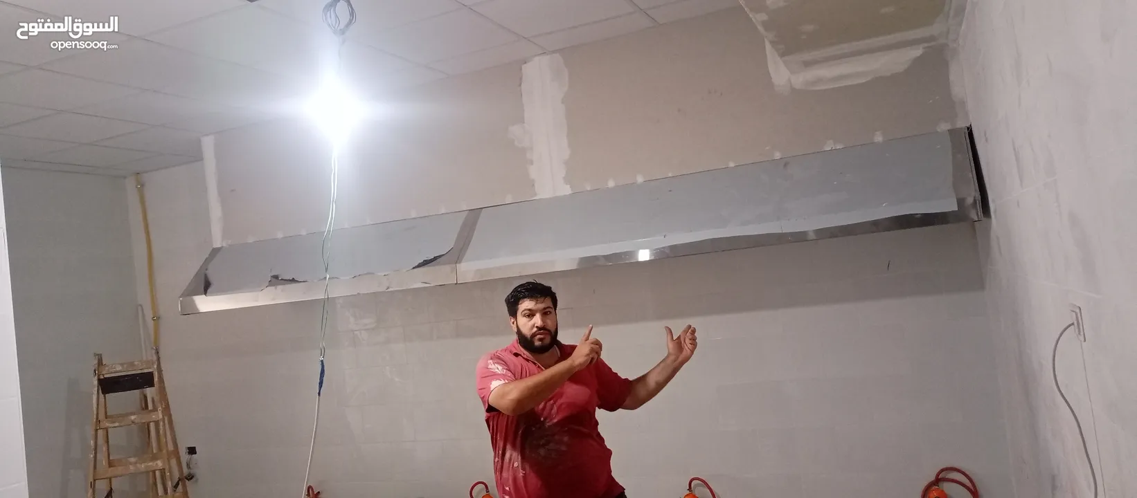 هود ، هودات ، مدخنة ، مداخن ، شفط ، شفاط ، دكت ، طوربين  الاستعداد الكامل لتركيب نظام الشفط والسحب